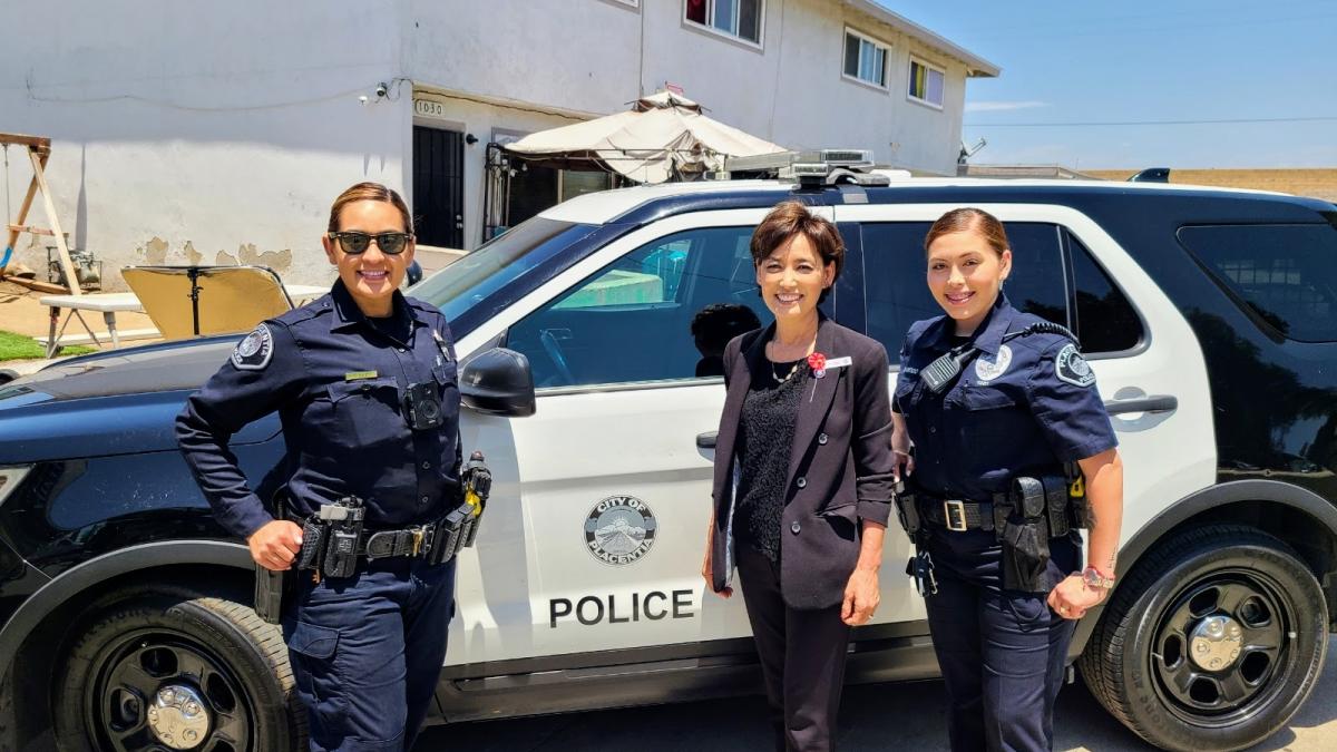 Rep. Young Kim with Placentia Police Officers
