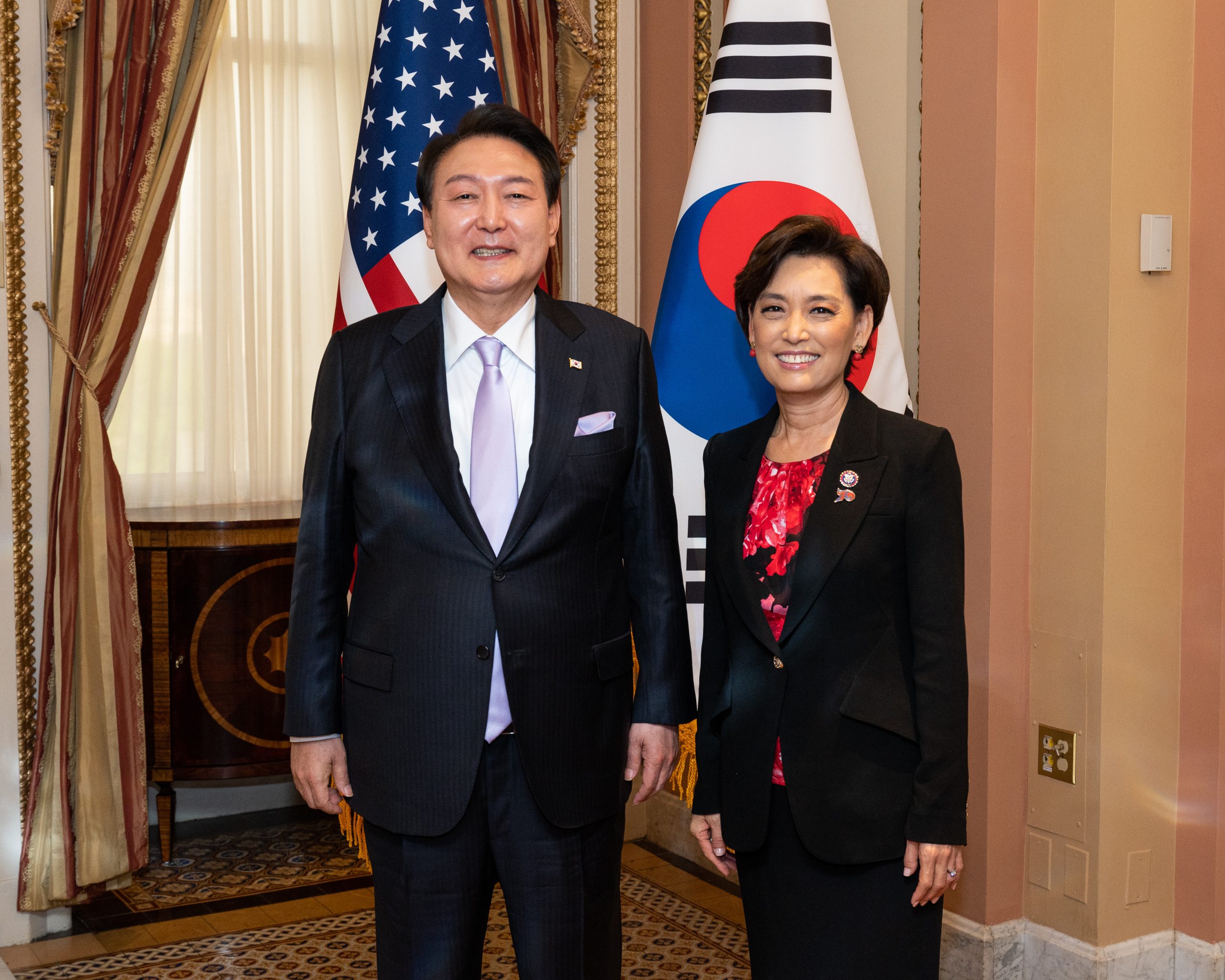 Rep. Young Kim With Yoon Suk Yeol, President of the Republic of Korea