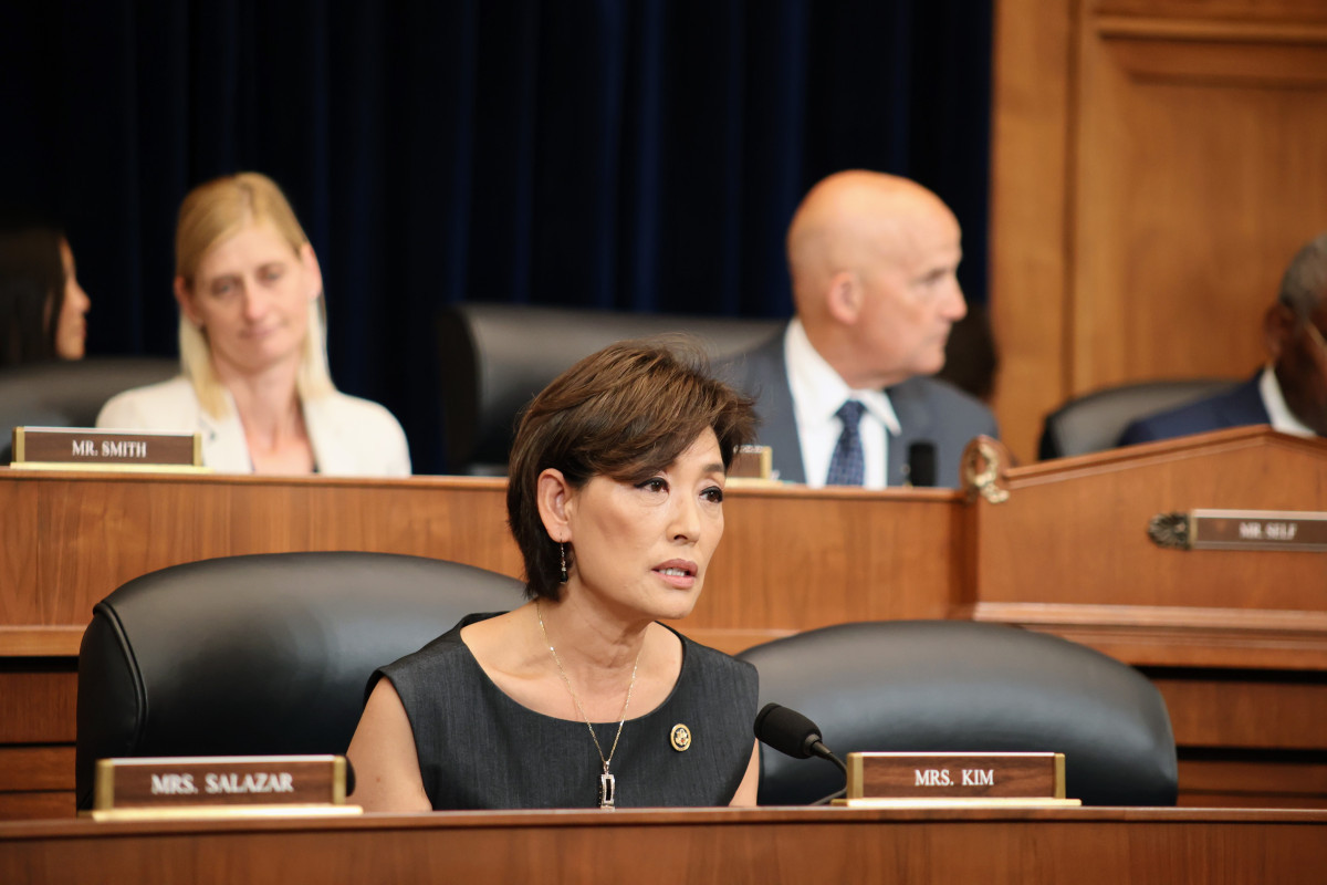 Young Kim at a hearing